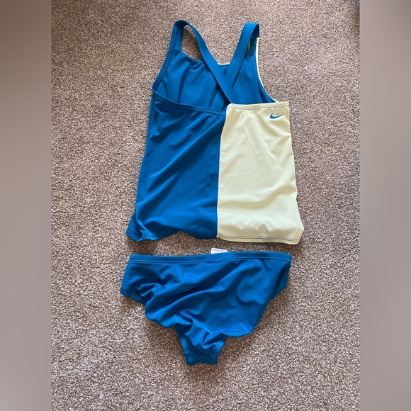 Nike Blue Two Piece Swim Suit US L - Picture 2 of 6
